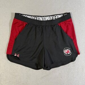 Under Armour Women's Gamecocks Shorts Black Red Athletic Activewear‎ Size Large